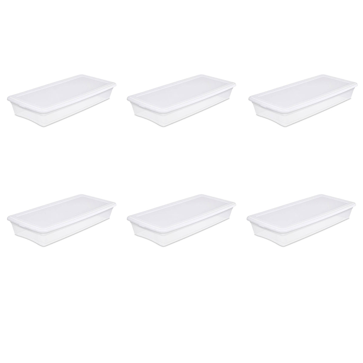 Sterilite 41 Quart Storage Box- White Case of 6